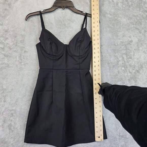 Polly Dress Womens 6 Black Bustier Mini Adjustable Straps Back Zip Corset Cup - Picture 2 of 11